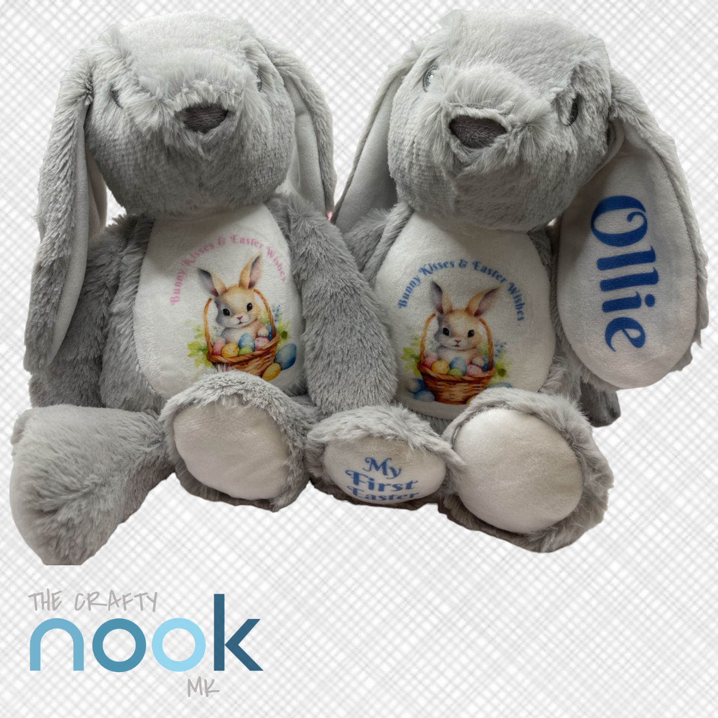 Personalised Grey Easter Bunny Plush