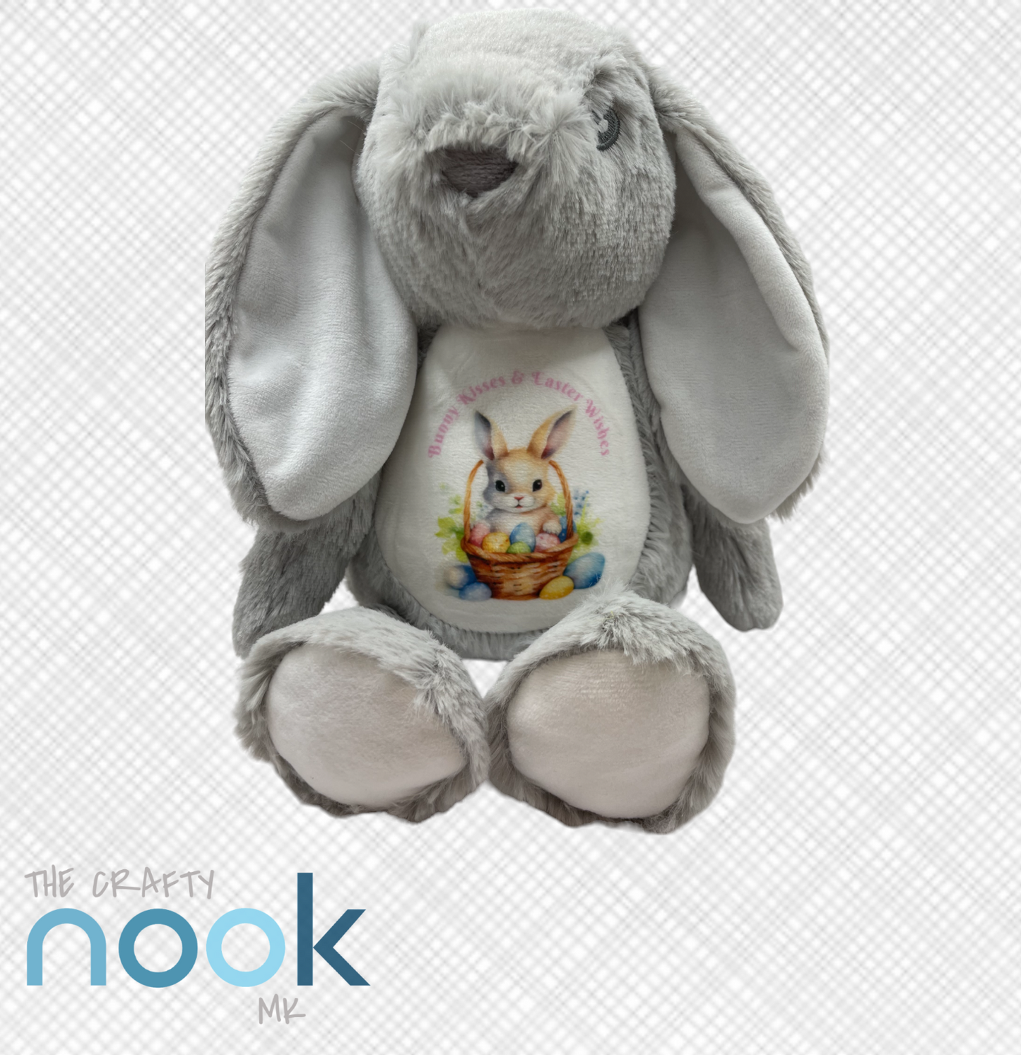 Personalised Grey Easter Bunny Plush