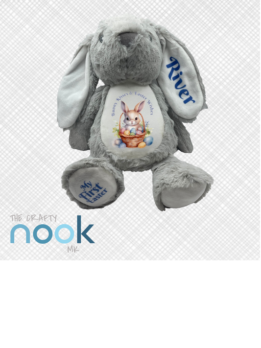 Personalised Grey Easter Bunny Plush