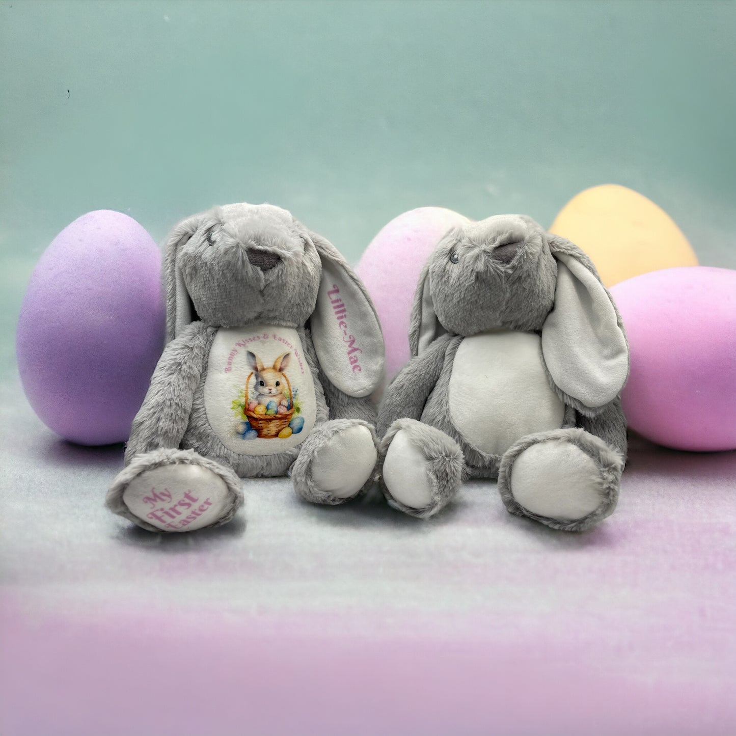 Personalised Grey Easter Bunny Plush